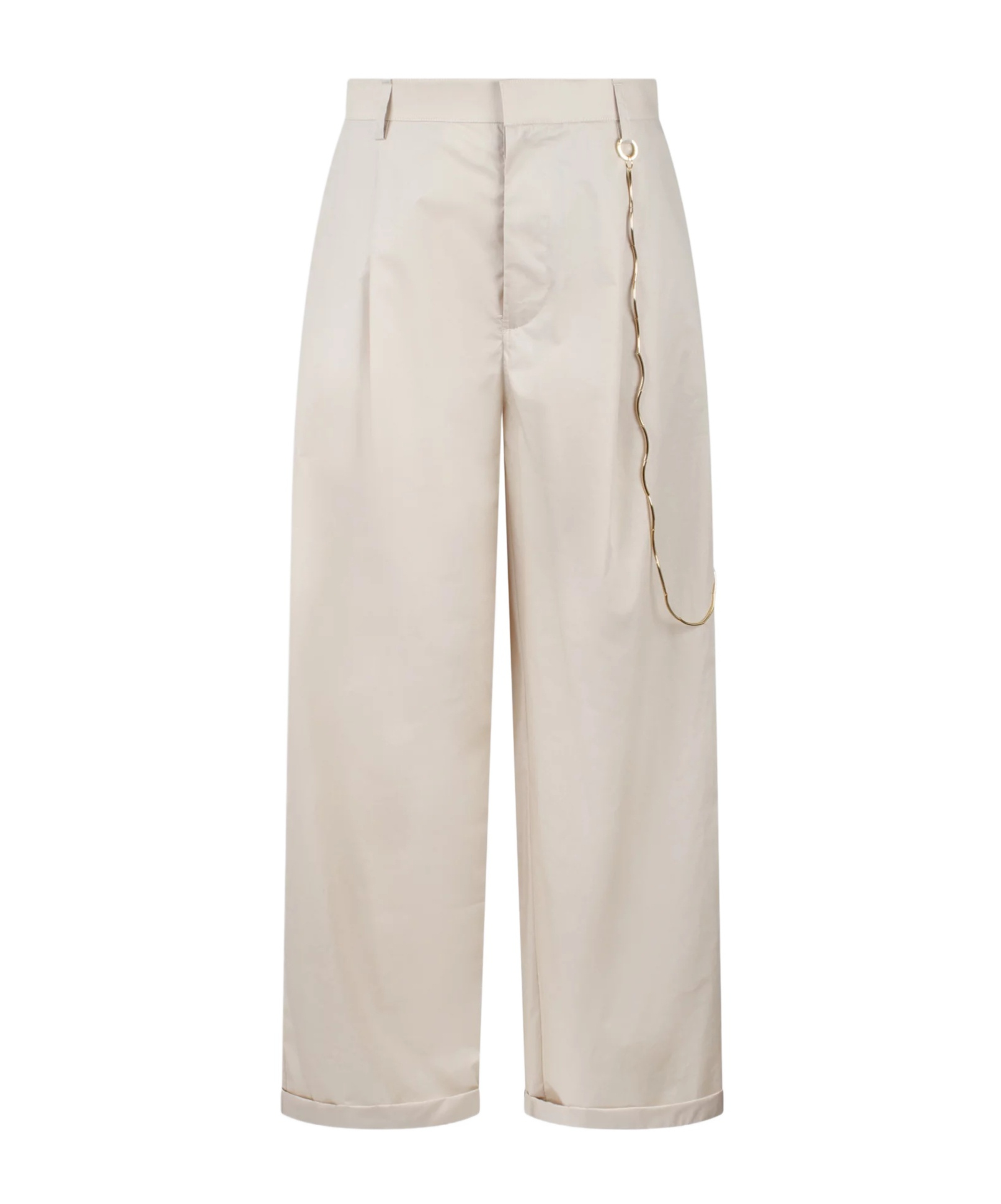 Darkpark Danielle Chain Adorned Wide Leg Trousers In White