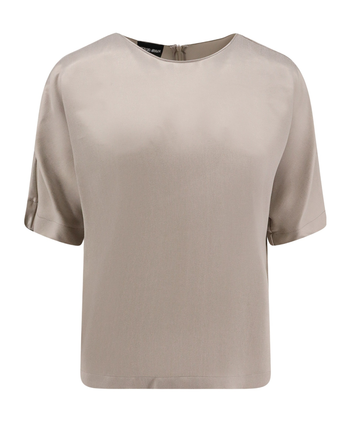 Giorgio Armani Eco-viscose And Cupro Top In Nude
