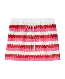 Gucci Striped Gg Macramé Skirt In Multi
