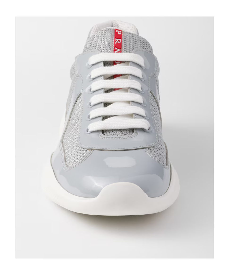 Prada America's Cup Panelled Sneakers In Gray