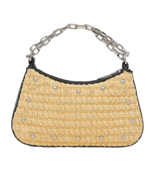 Alexander Mcqueen T-bar Mini Studded Woven Chain Top-handle Bag