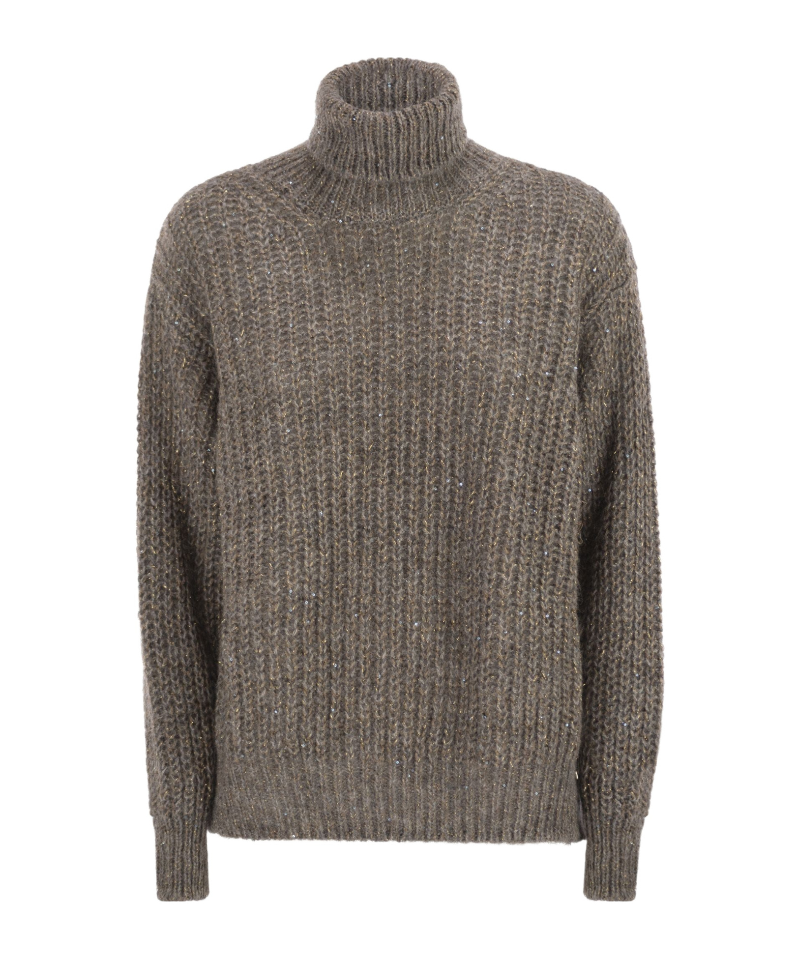 Herno Wool And Alpaca Turtleneck Jumper In Brown