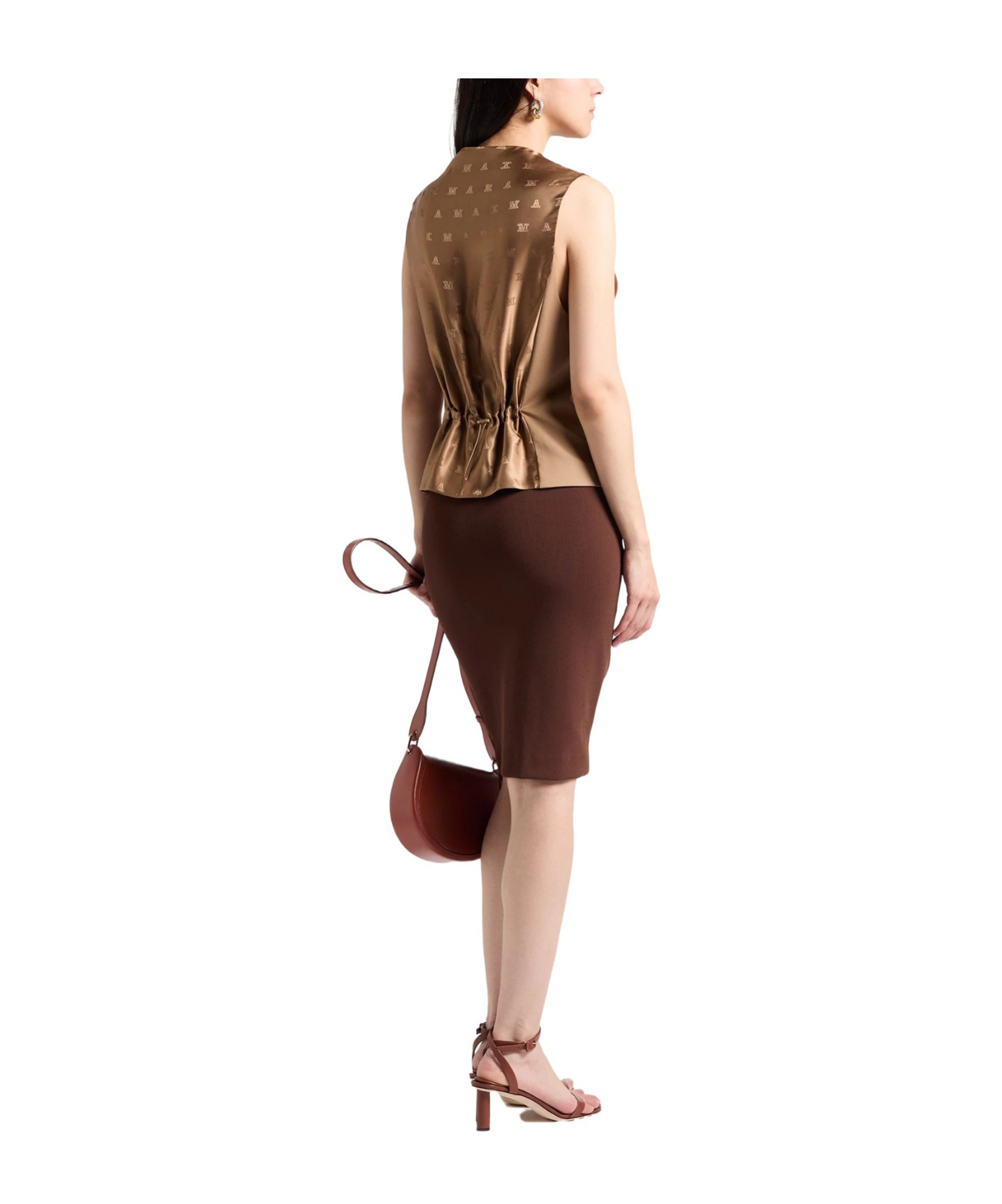 Max Mara Solid Color Waistcoats In Camel