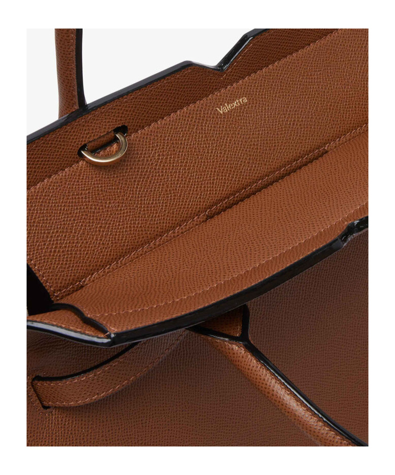 Valextra Medium Double Handle Handbag In Brown