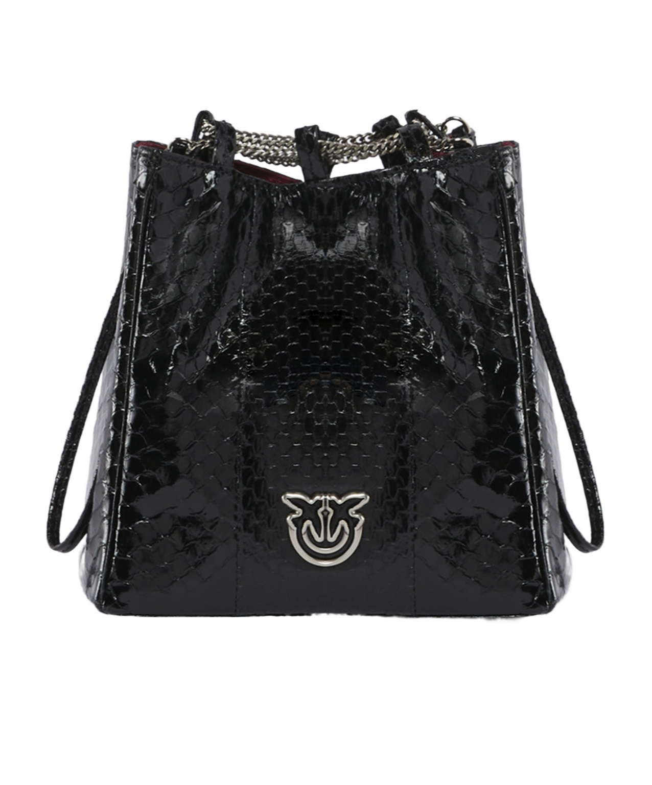 Pinko Drawstring Shoulder Bag In Black