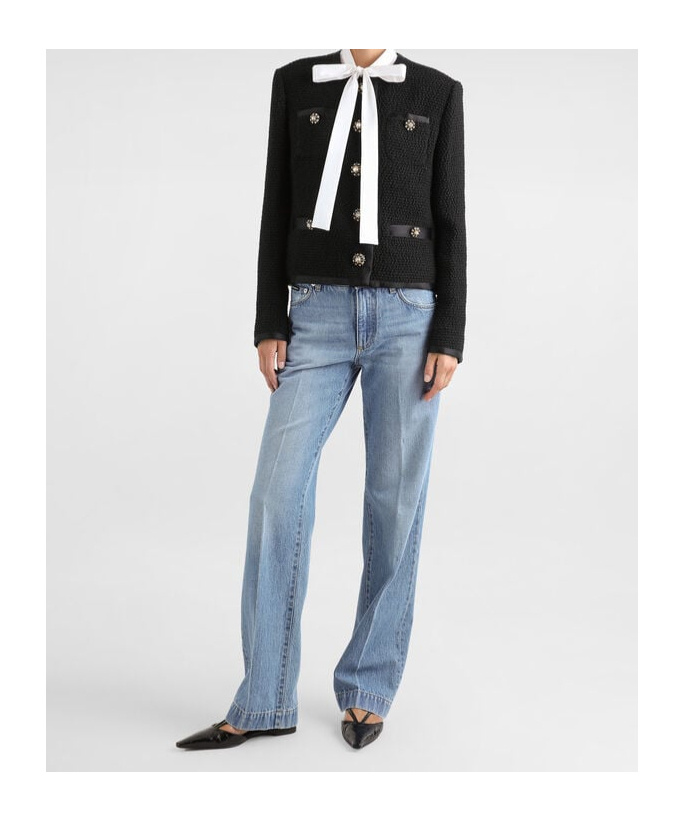 Dolce & Gabbana Straight-leg Blue Jeans With A Distressed Effect In Blue