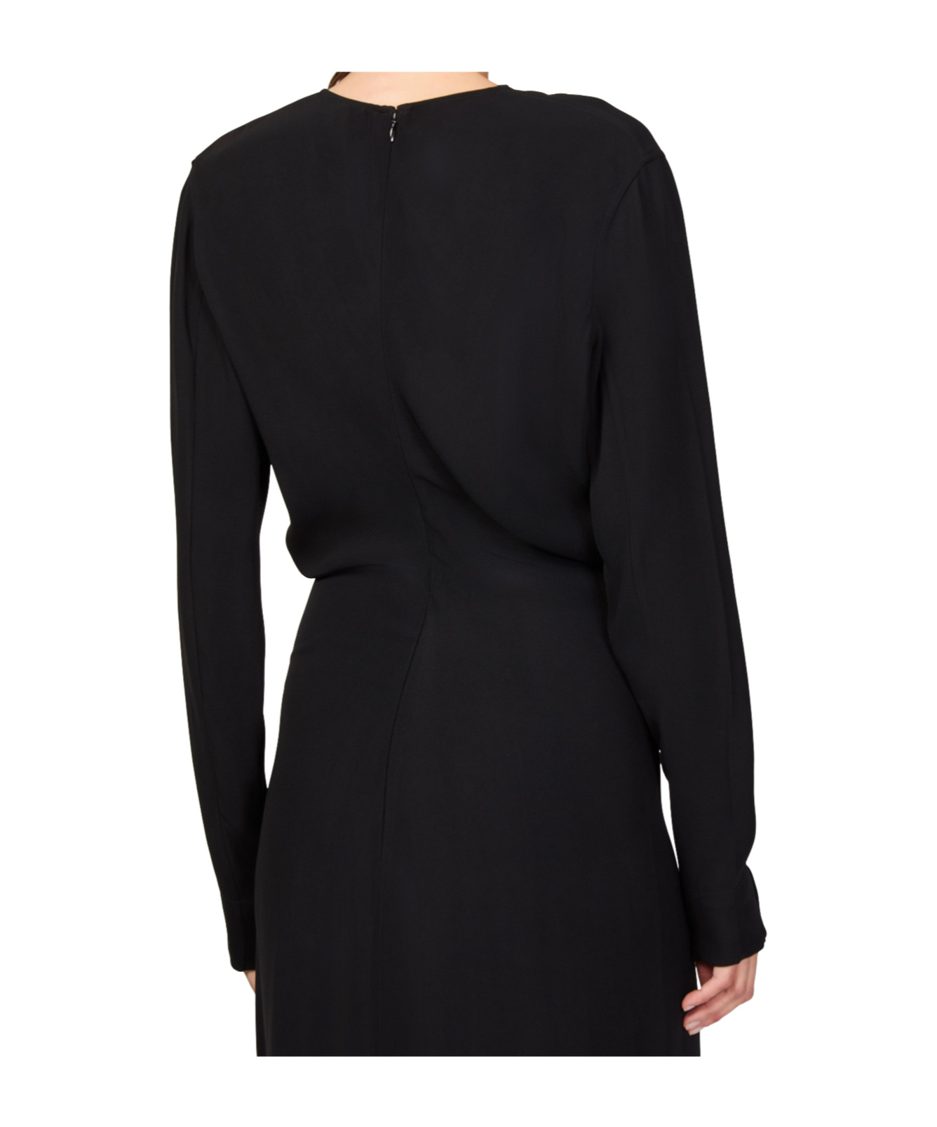 Totême Round Neck Long Sleeve Dress In Black
