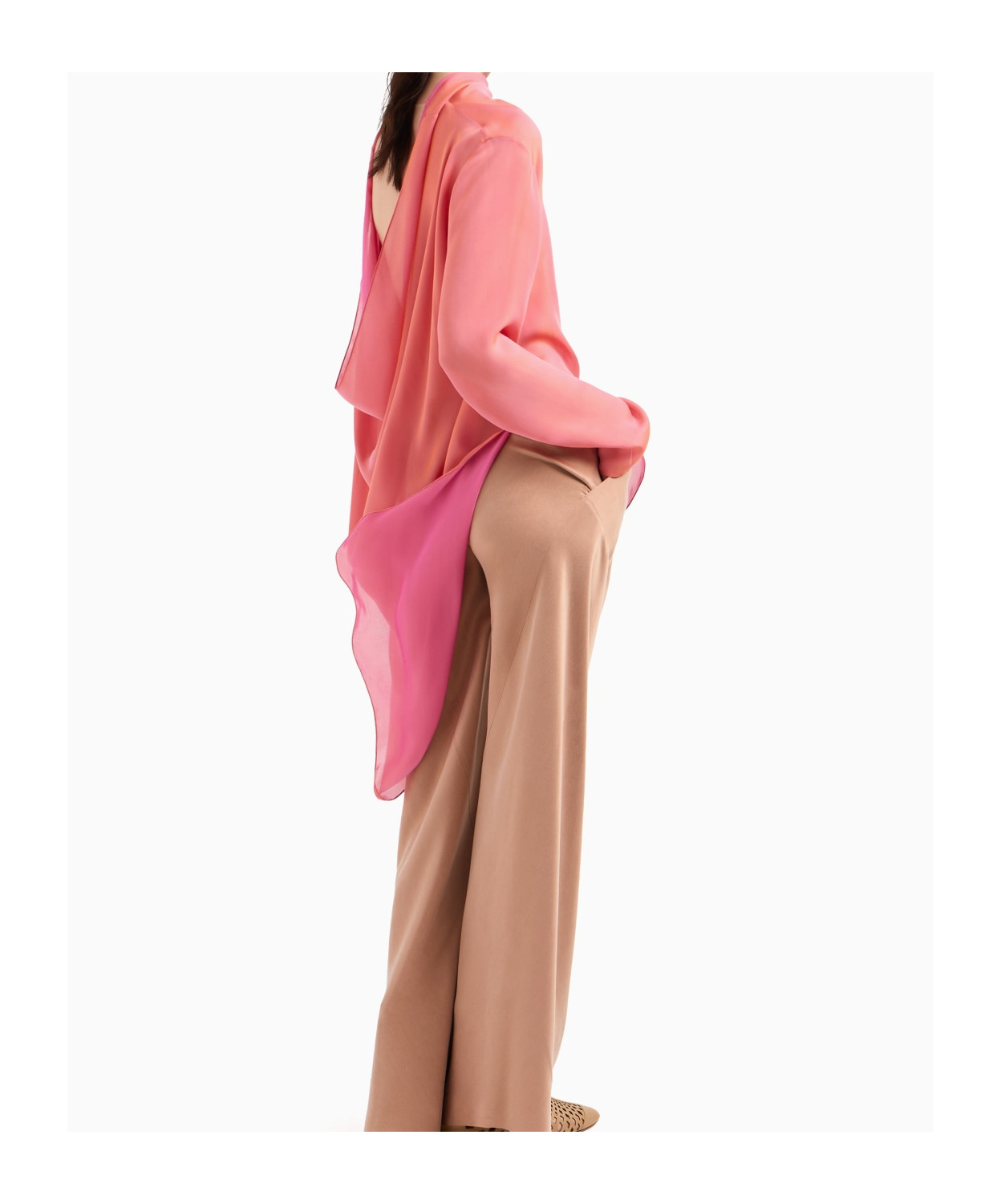 Giorgio Armani Drap-detailing Blouse In Pink