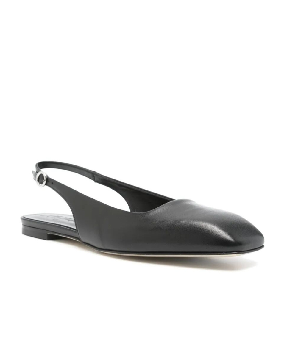 Aeyde 10mm Geraldine Napa Slingback Flats In Black