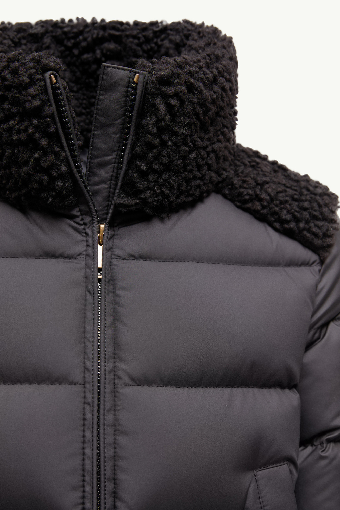 Moncler Long-sleeved Down Jacket In Black