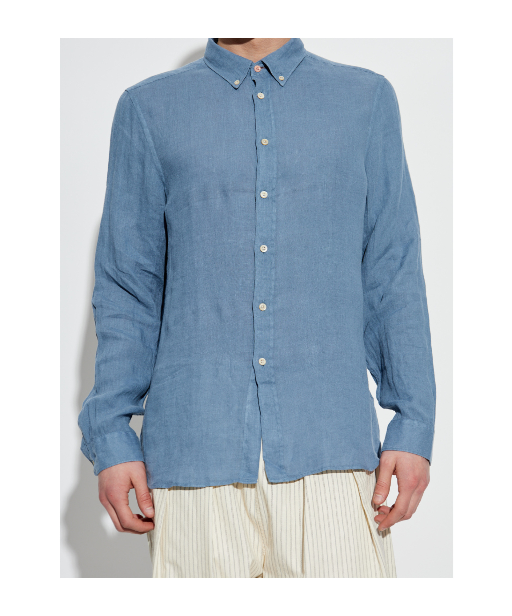 Ps By Paul Smith Button-up Chambray Shirt In Blue