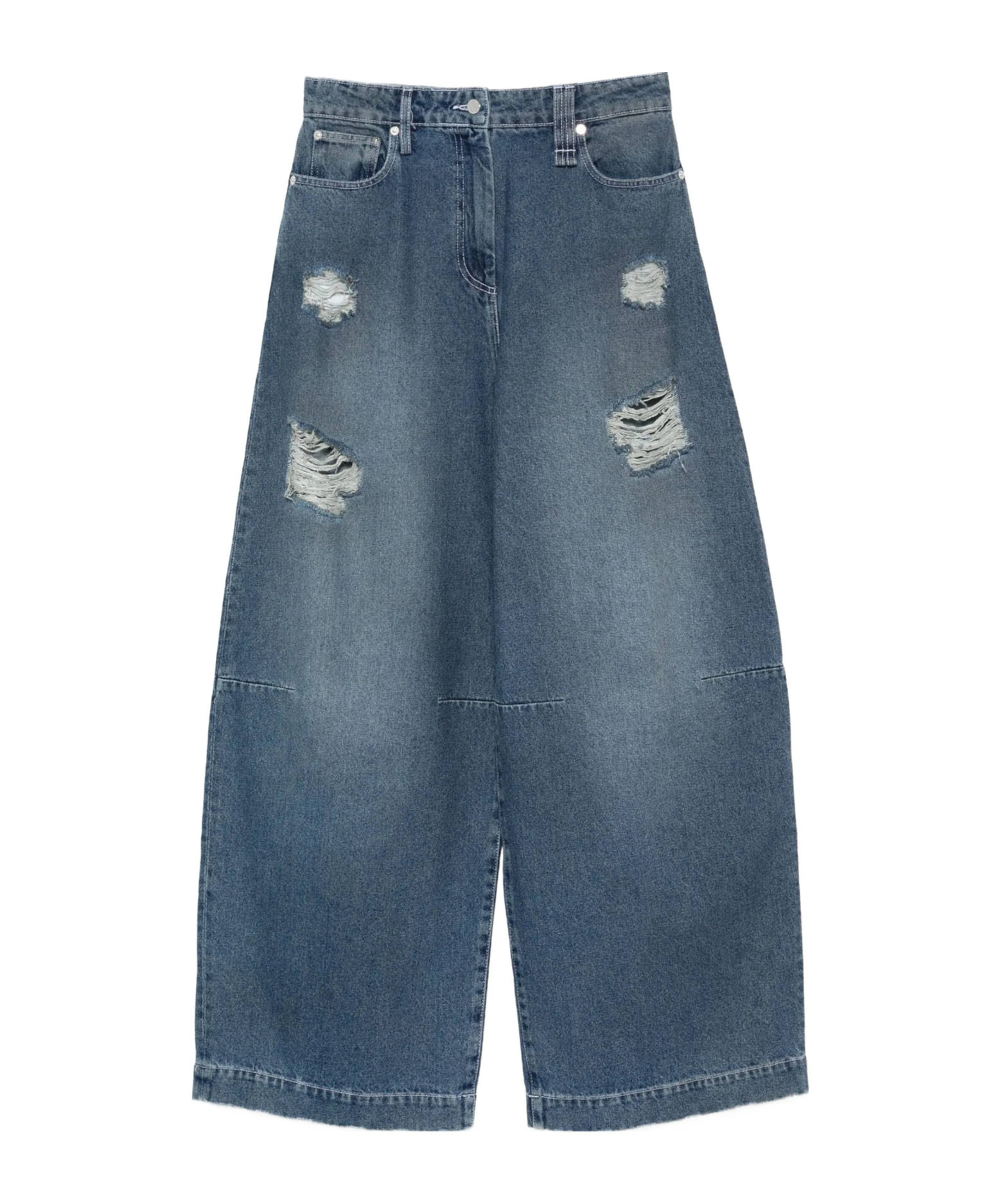 Simone Rocha Distressed Wide-leg Jeans In Blue