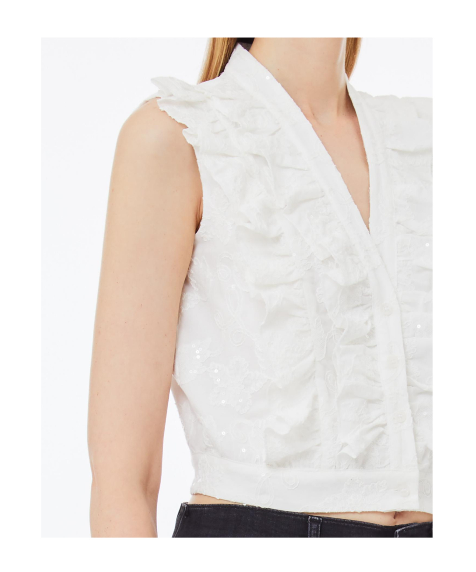 Liu •jo Liu Jo Pleated Sleeveless Top In White