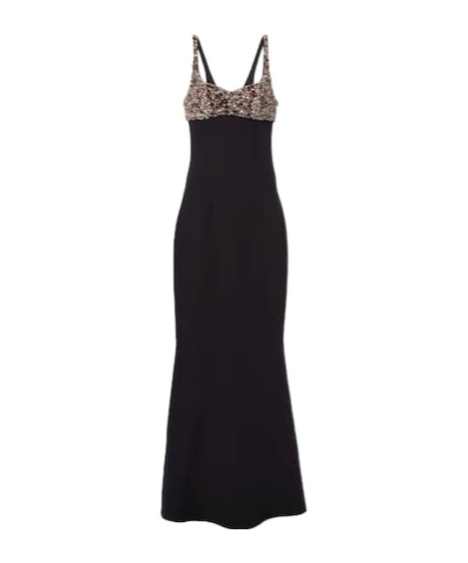 Safiyaa London Crystal-embellished Gown In Black