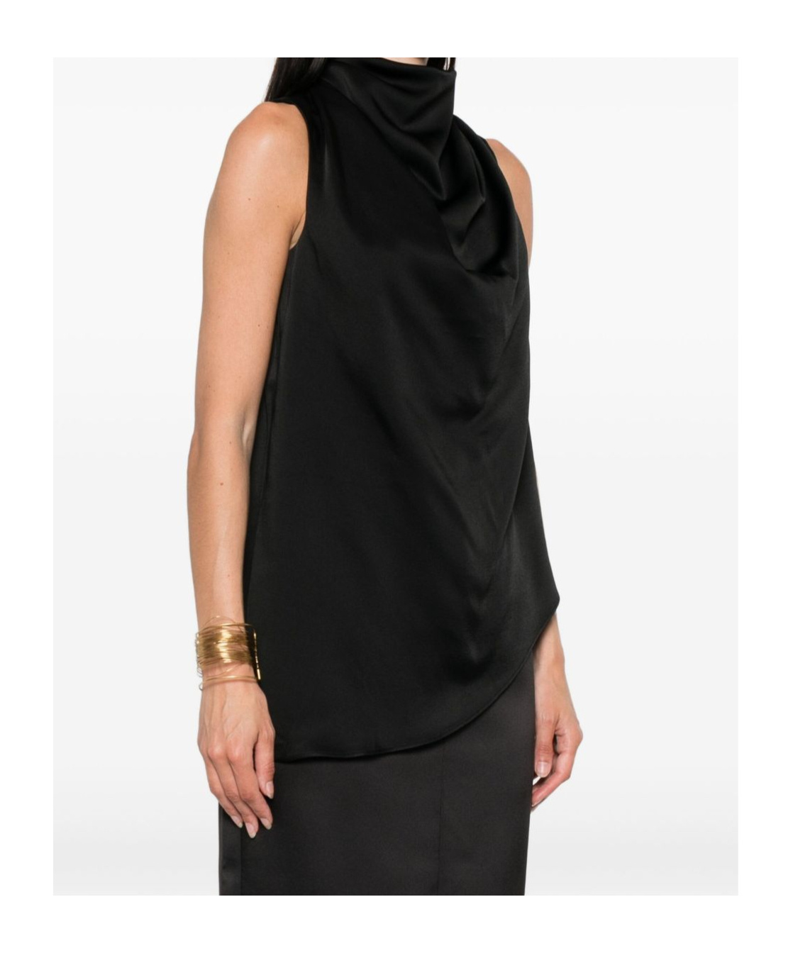 Rohe Cowl-neck Sleeveless Blouse In Black