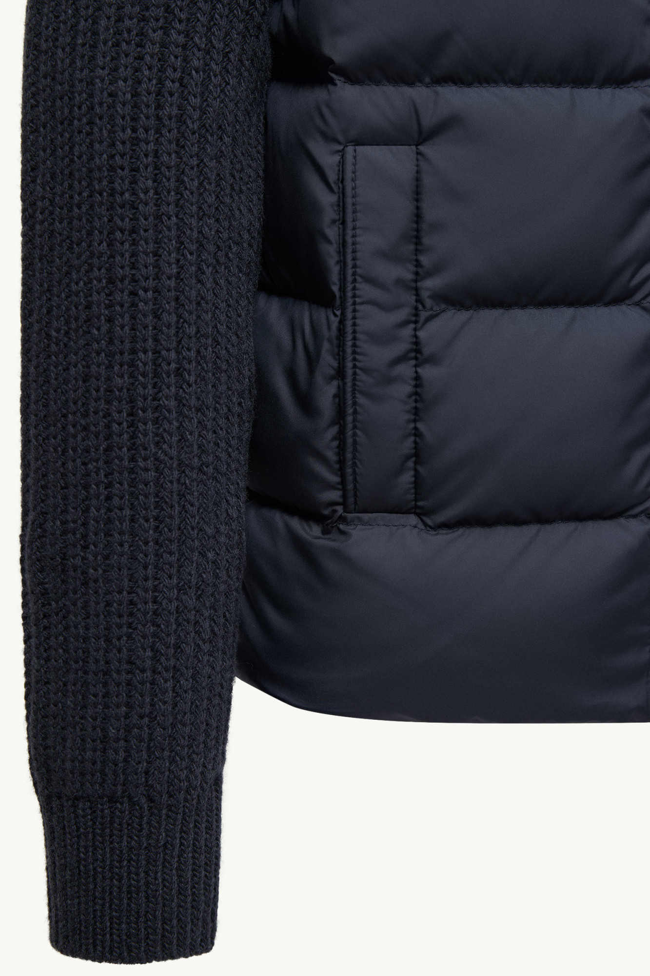 Moncler Padded Wool Zip-up Cardigan In Blue