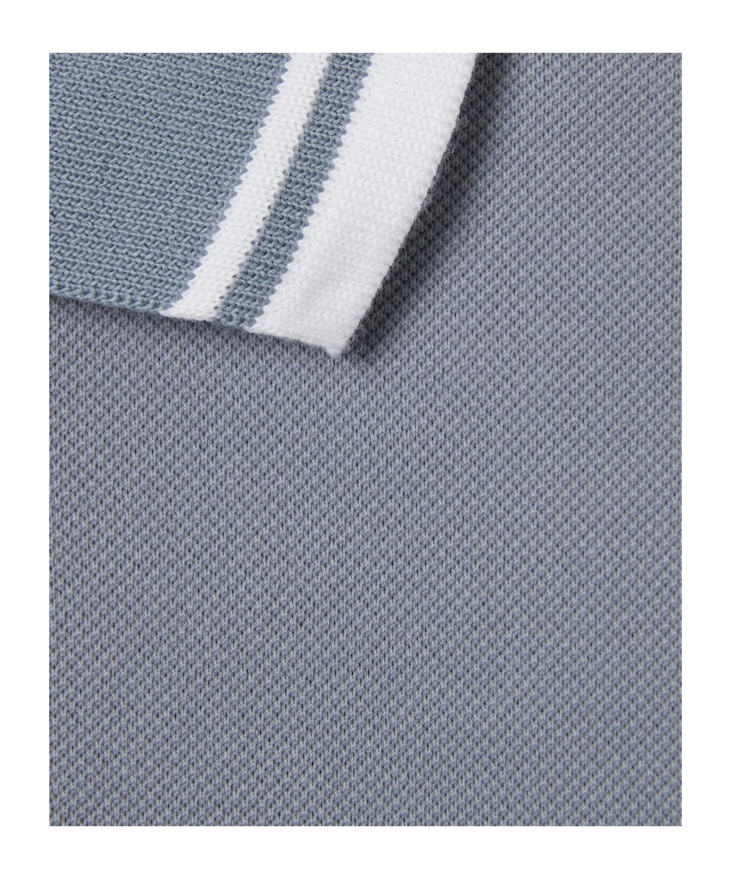 Gucci Gg Web Cotton-blend Polo Shirt In Blue