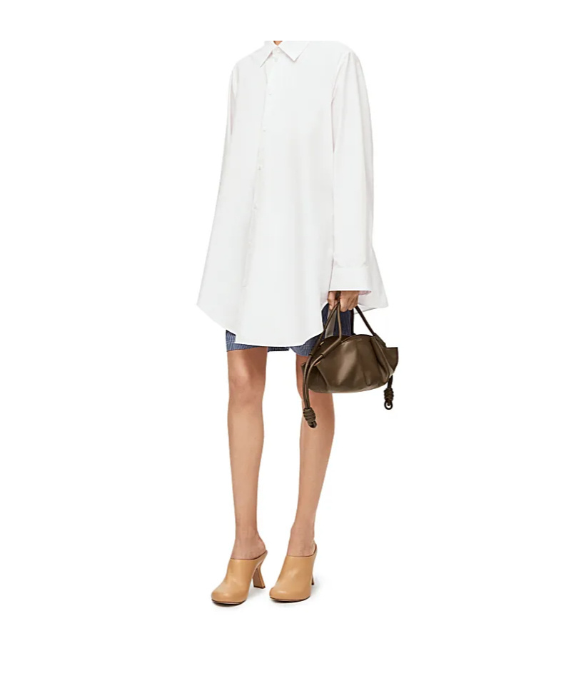 Loewe Asymmetric Long-sleeved Shirt In White