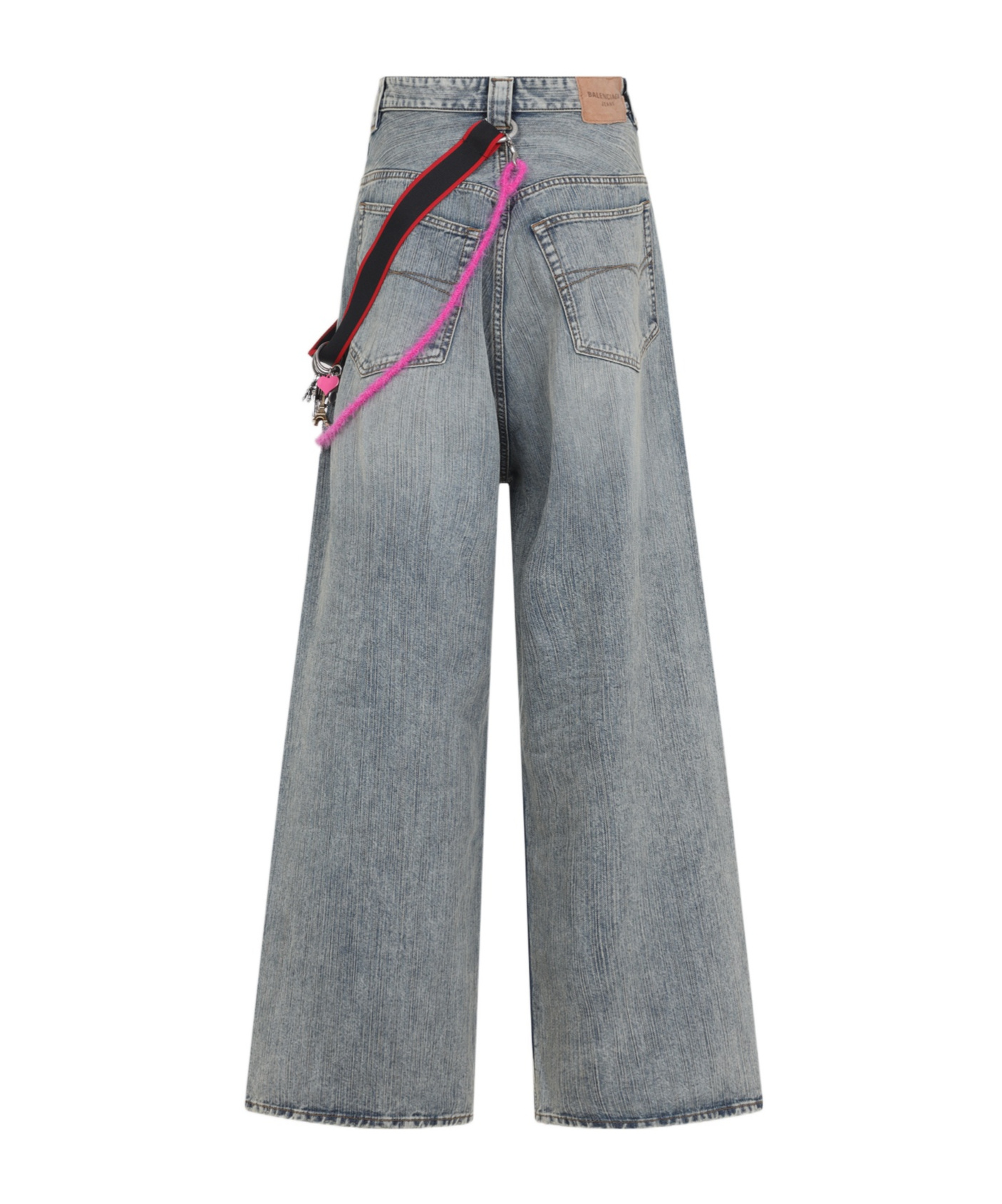 Balenciaga Wide-leg High Waist Jeans With Unique Accessory Chain