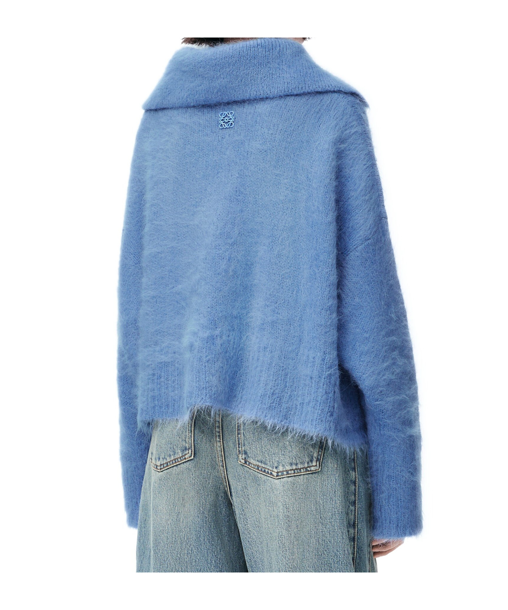 Loewe Long-sleeved Wool Sweater In Blue