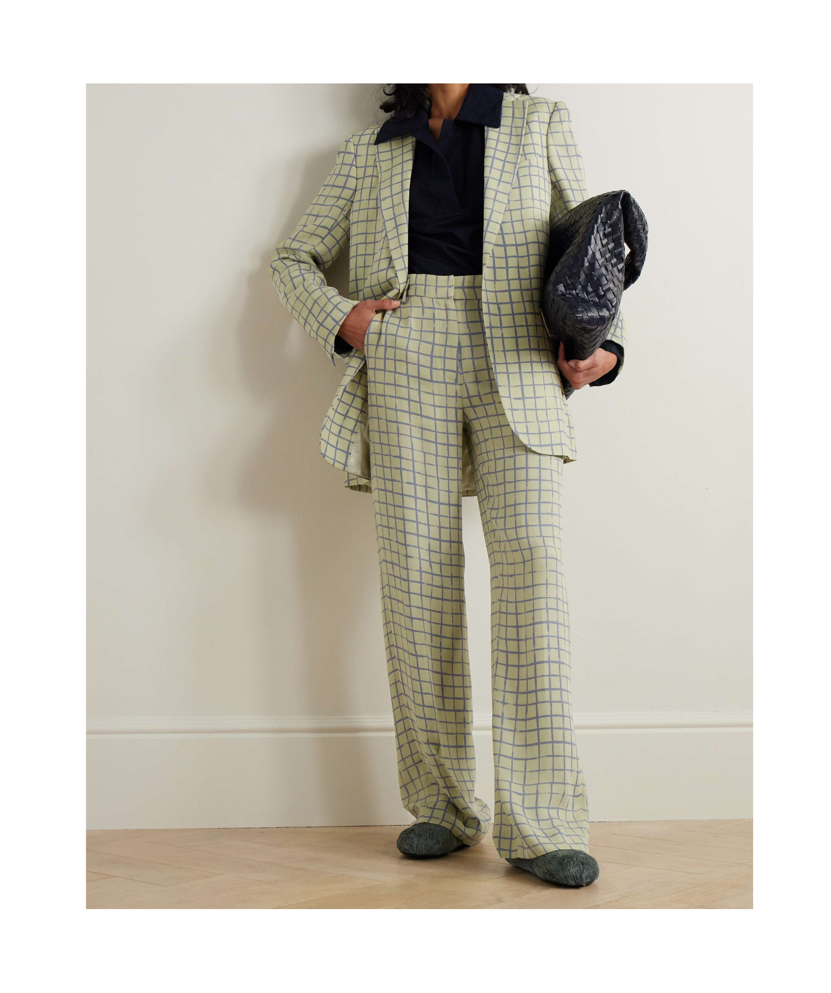 Dries Van Noten Check Casual Pants In Green