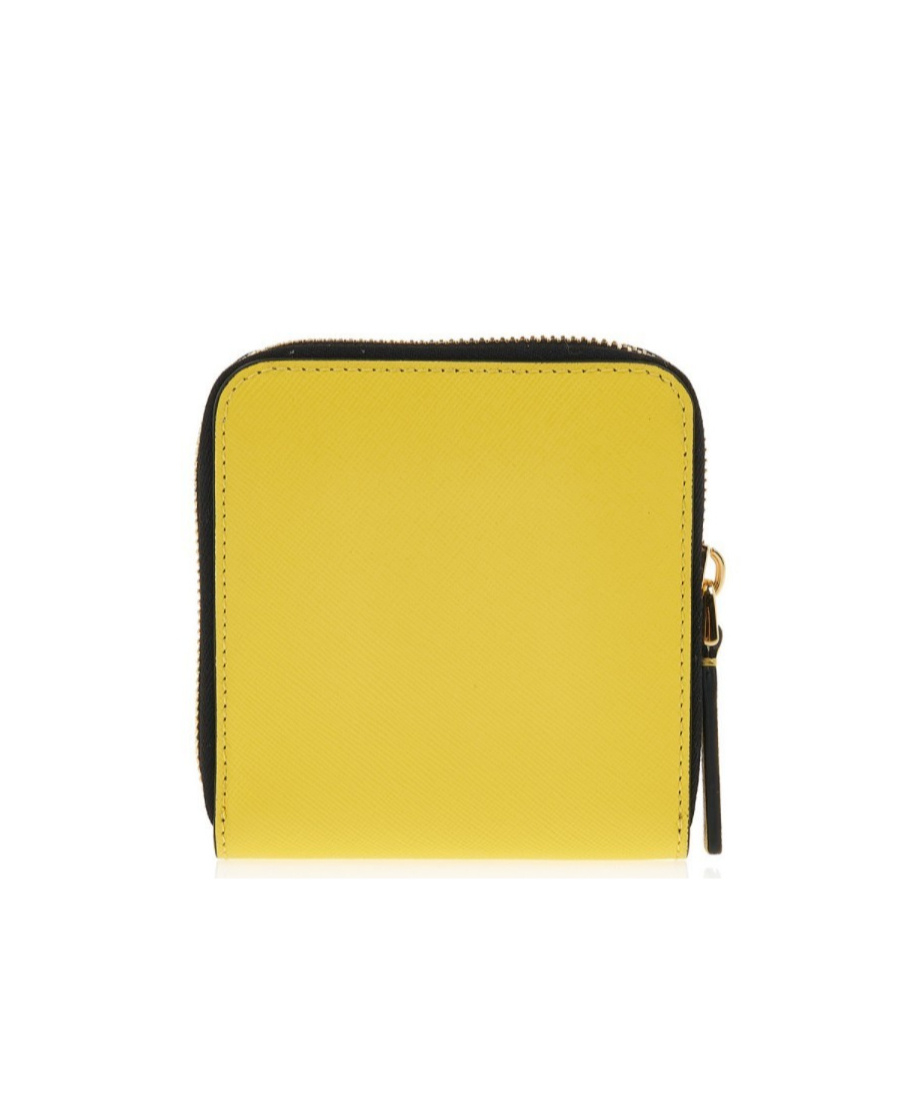 Shop Marni Zipper Wallet In Yellow