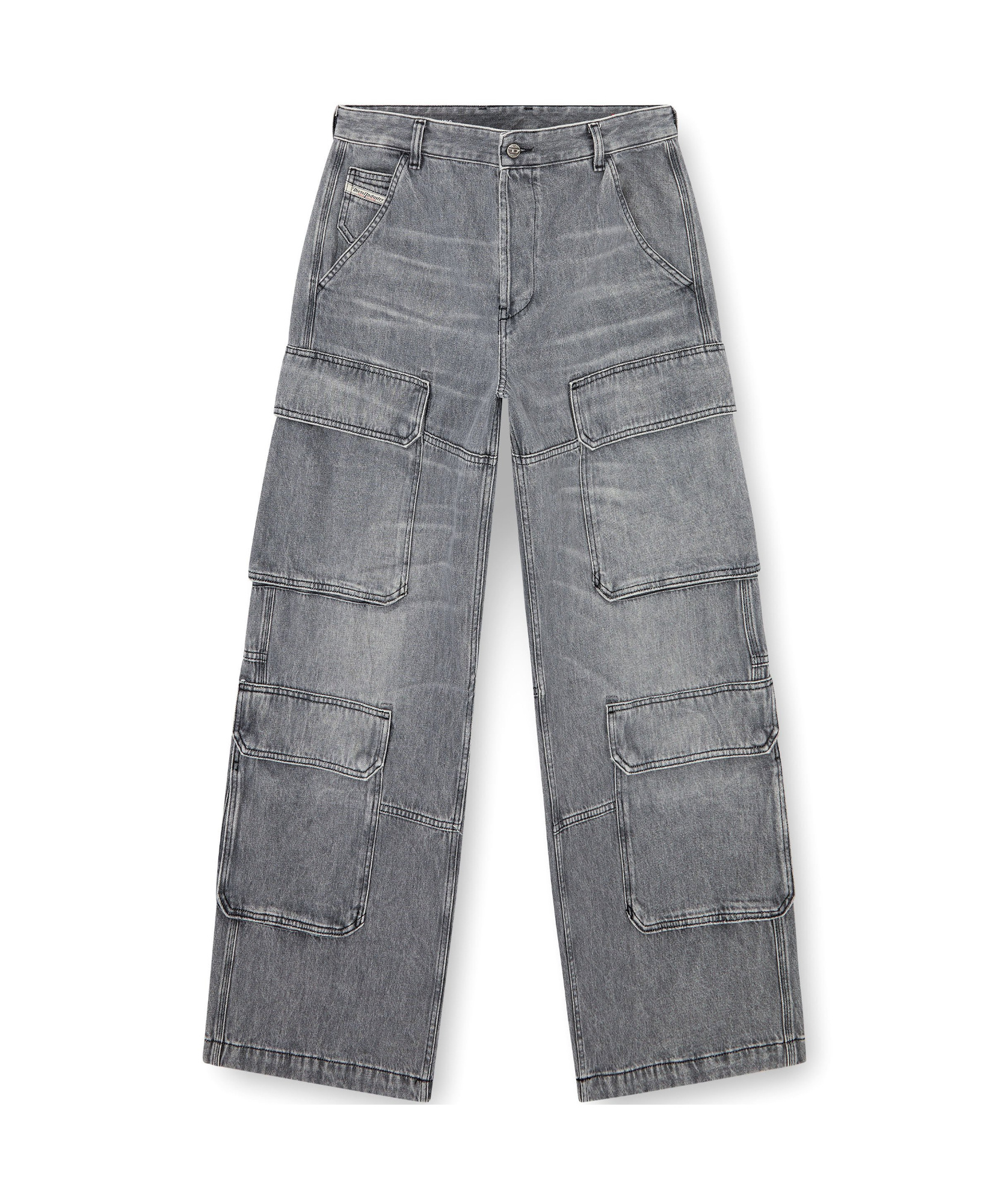 Diesel Gray Relaxed D-touch Odcbe Jeans In Gray