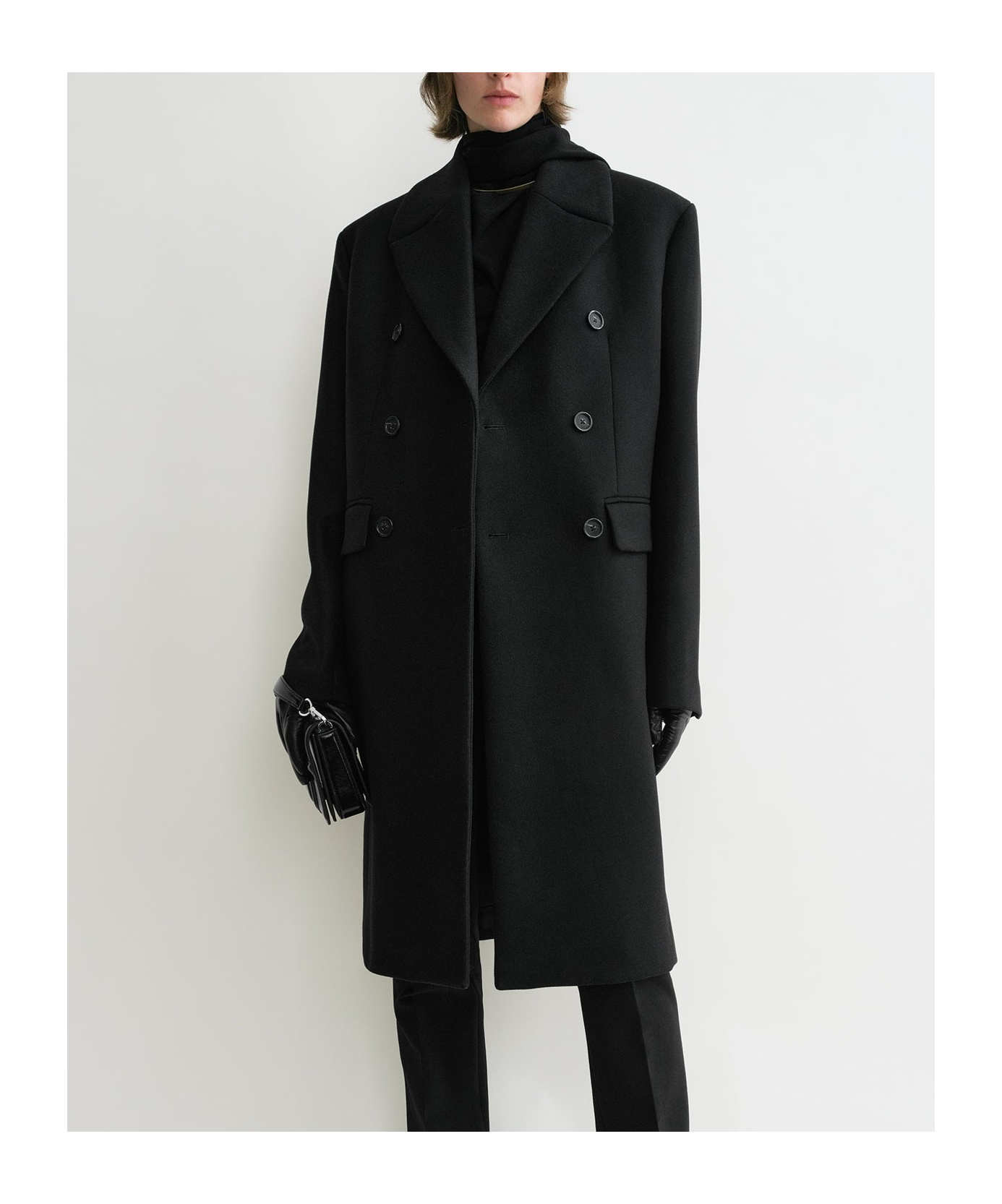 Totême Button Coat In Black