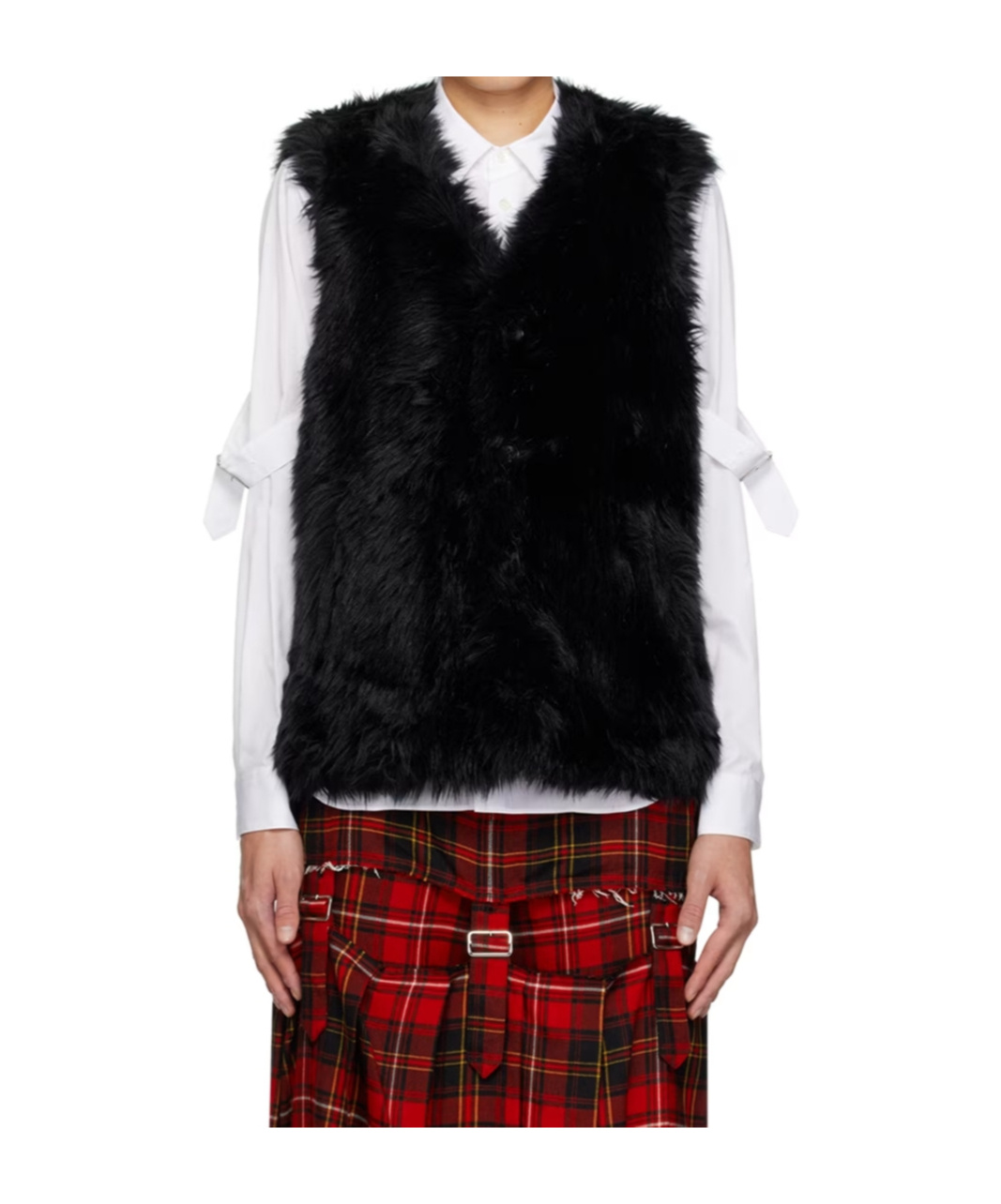 Comme Des Garçons V-neck Faux-fur Gilet