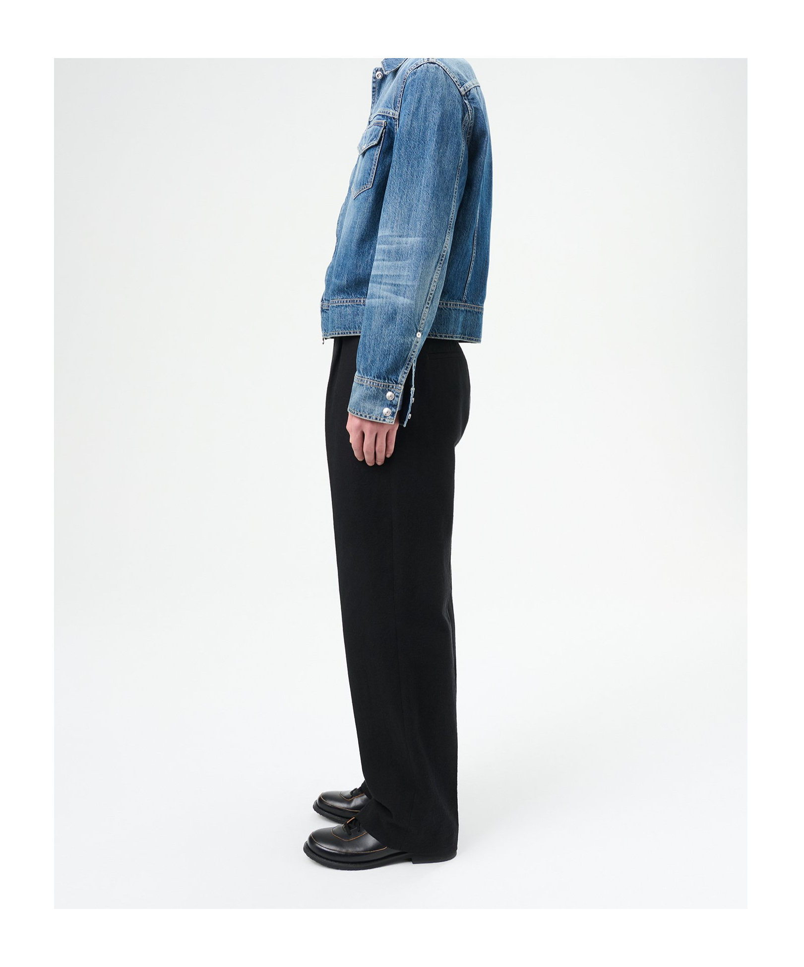 Our Legacy Zippered Denim Coat In Blue