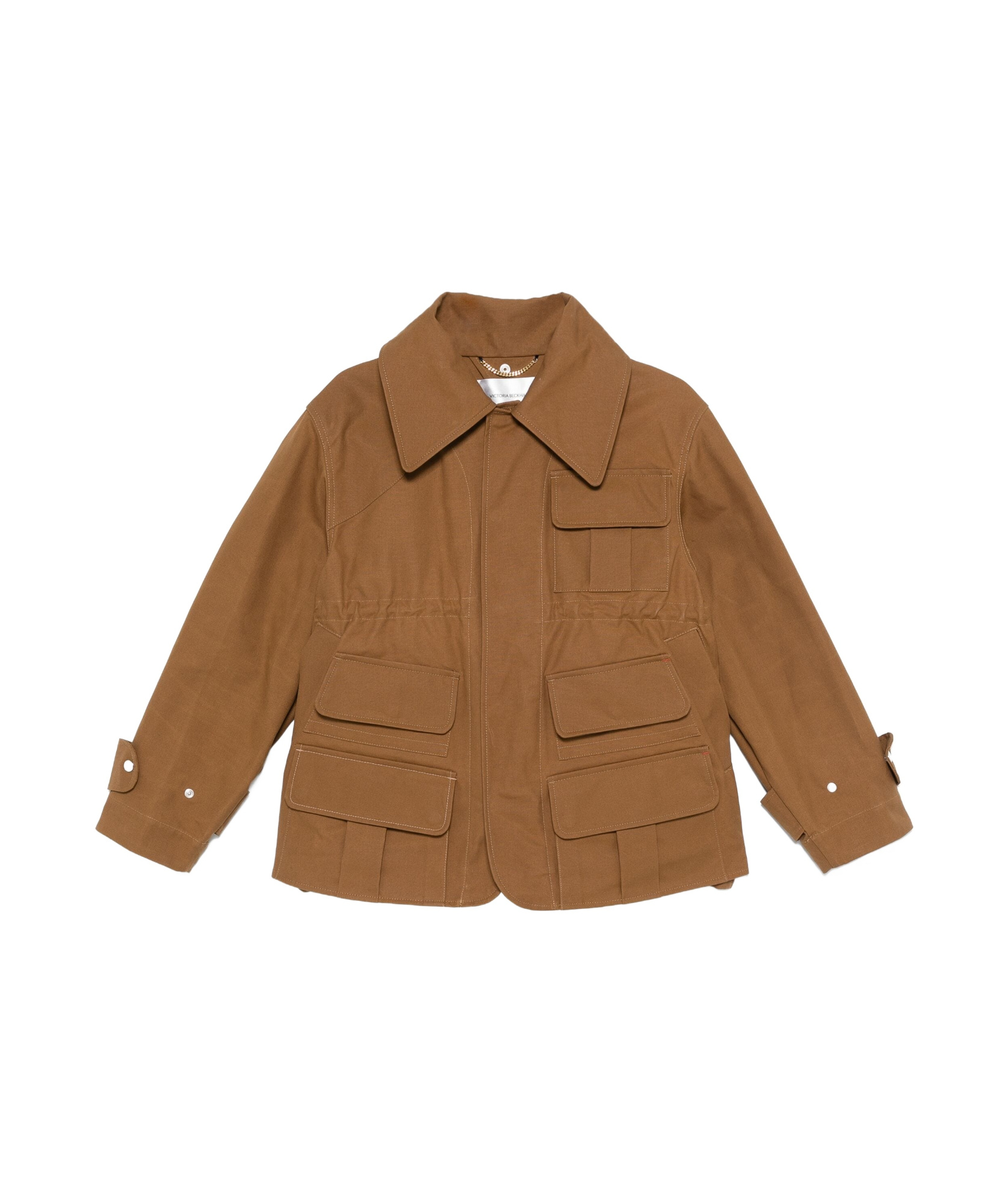 Victoria Beckham Cotton Jacket In Brown