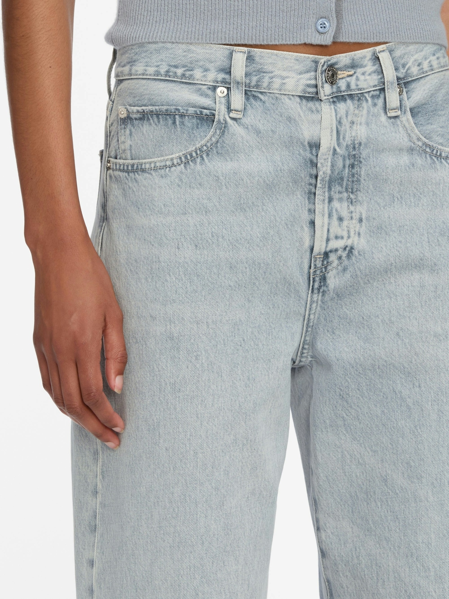 Frame Low-rise Wide-leg Jeans In Blue
