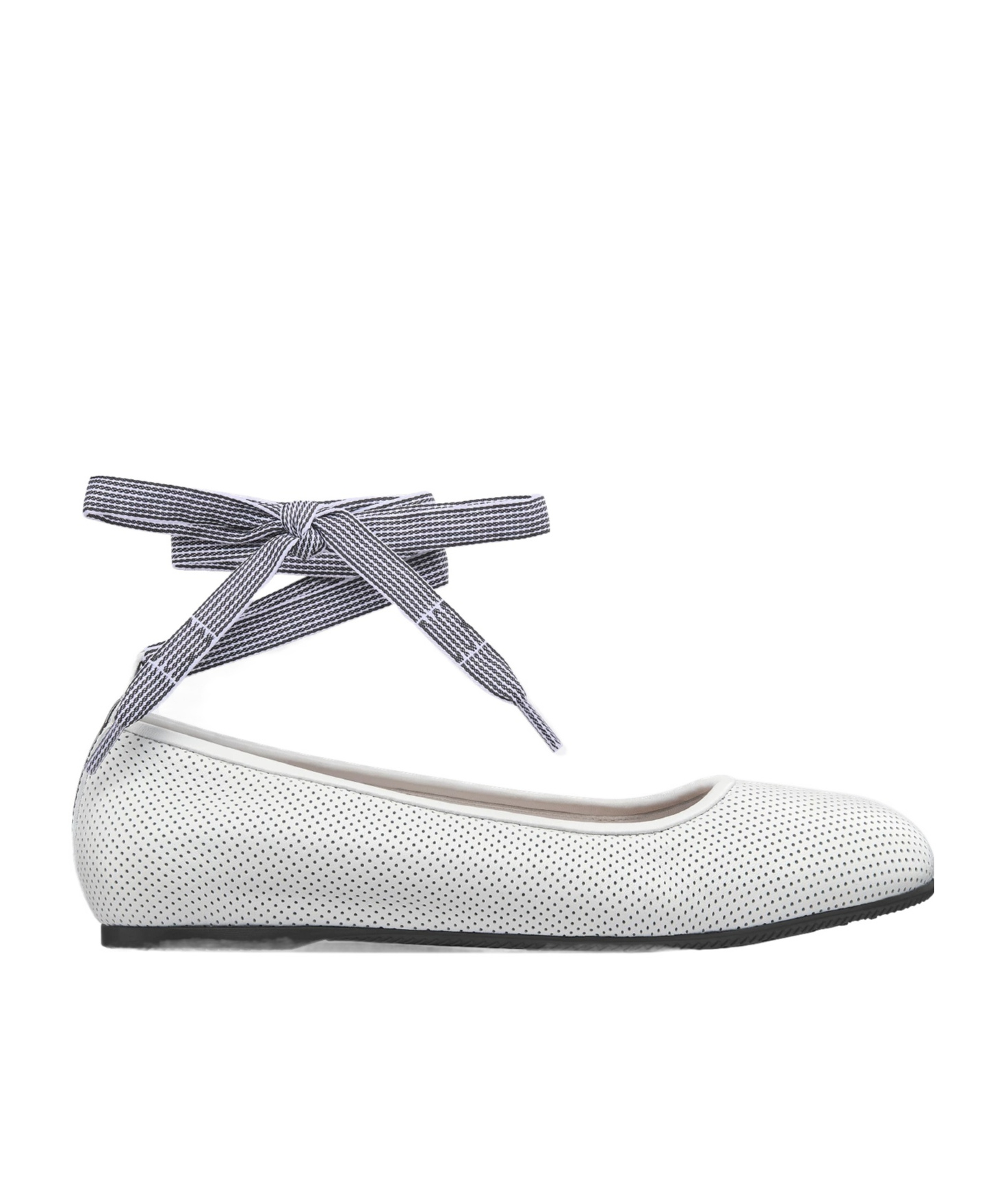 Dior D-journey Lace-up Ballet Flats In White