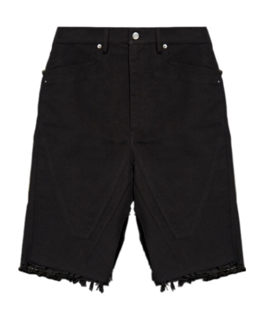 Rick Owens Black Porterville Slivered Denim Skirt In Black