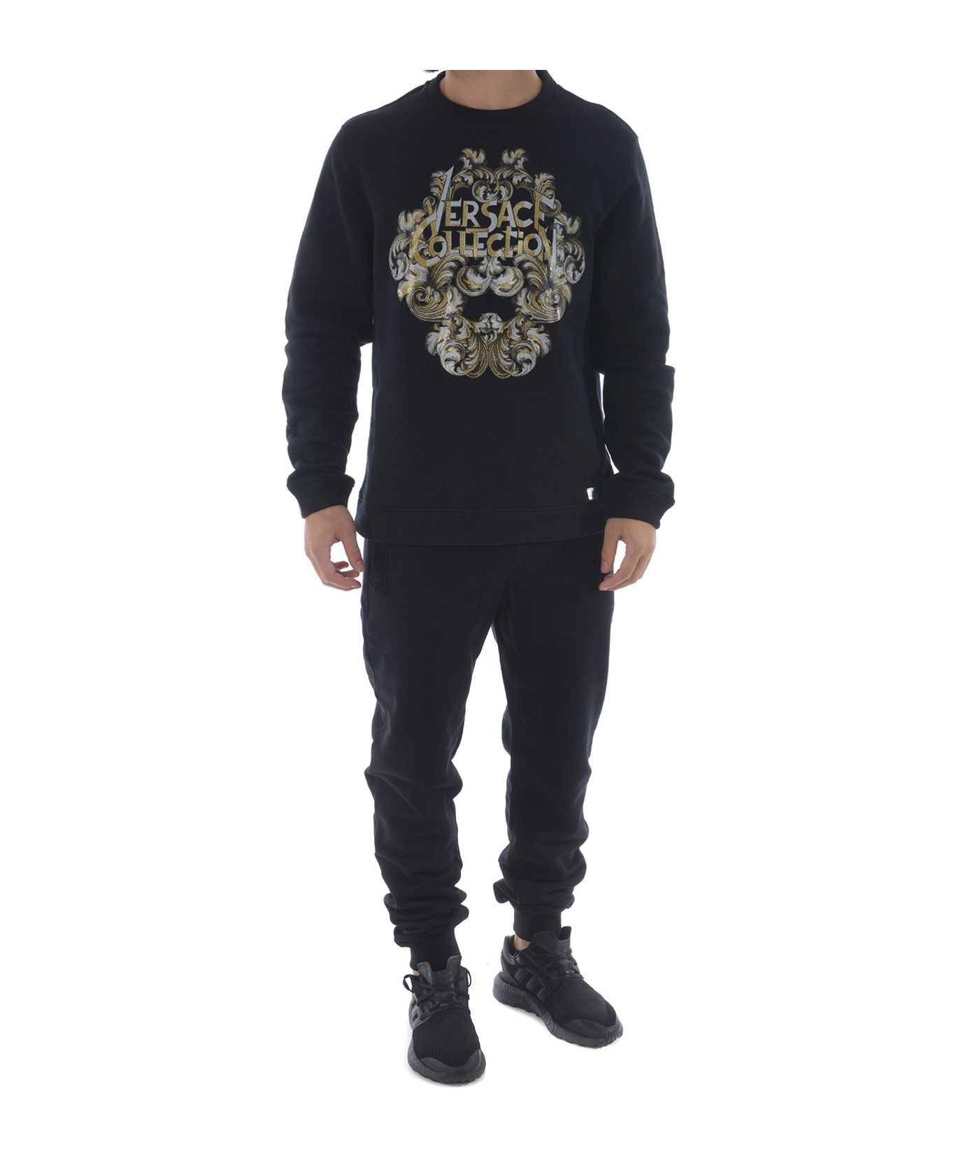 Versace Pattern Sweater In Black