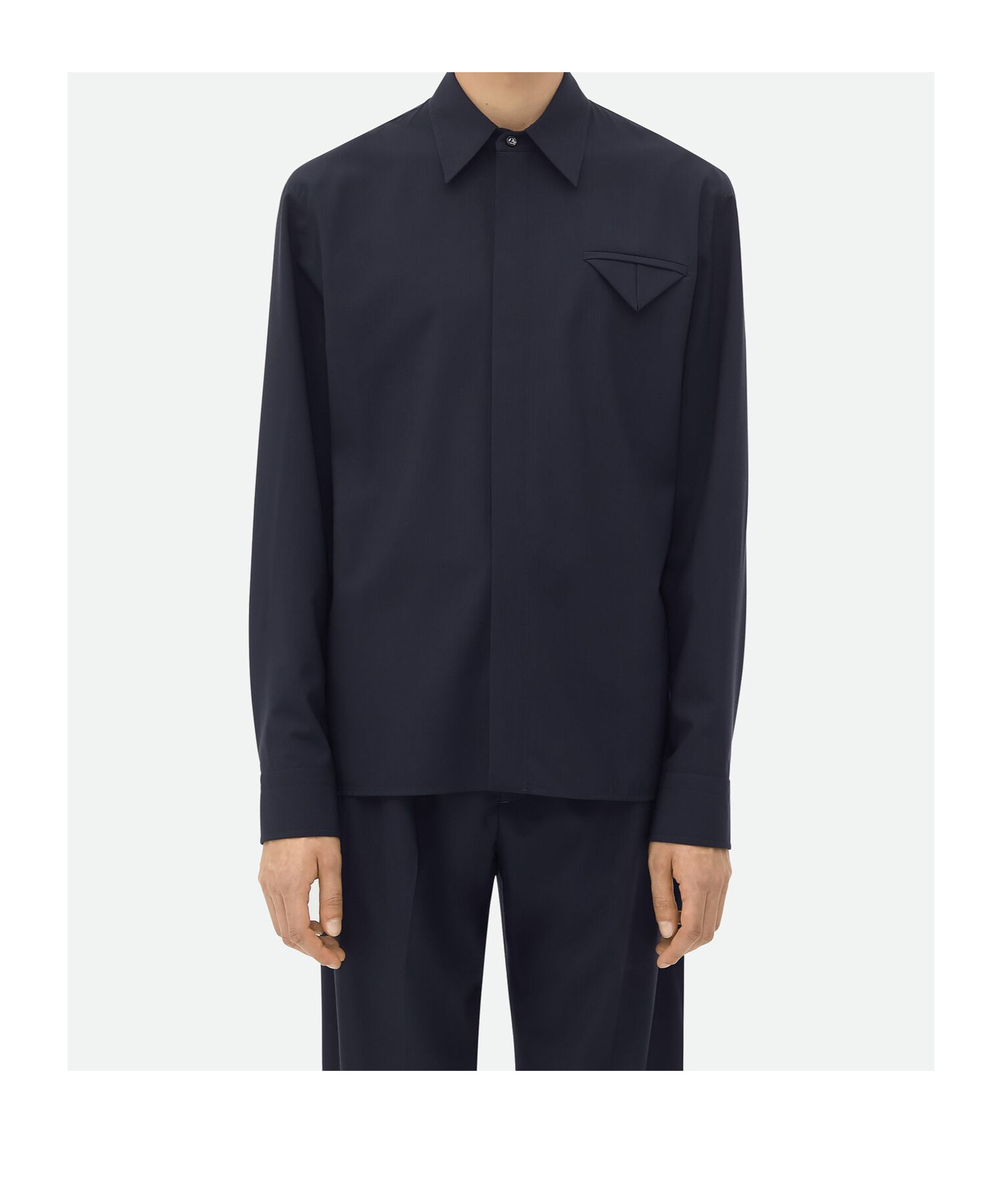Bottega Veneta Thin Wool Shirt In Black