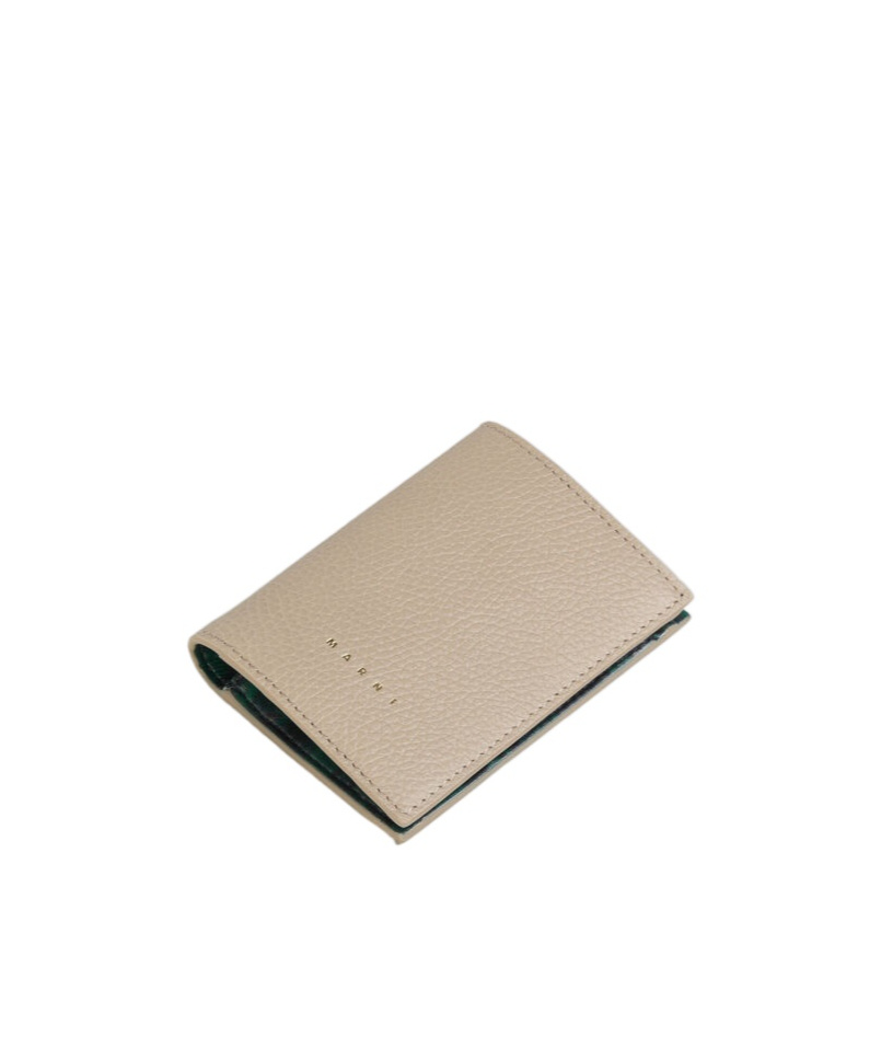 Marni Venice Bi-fold Leather Wallet In Neutral