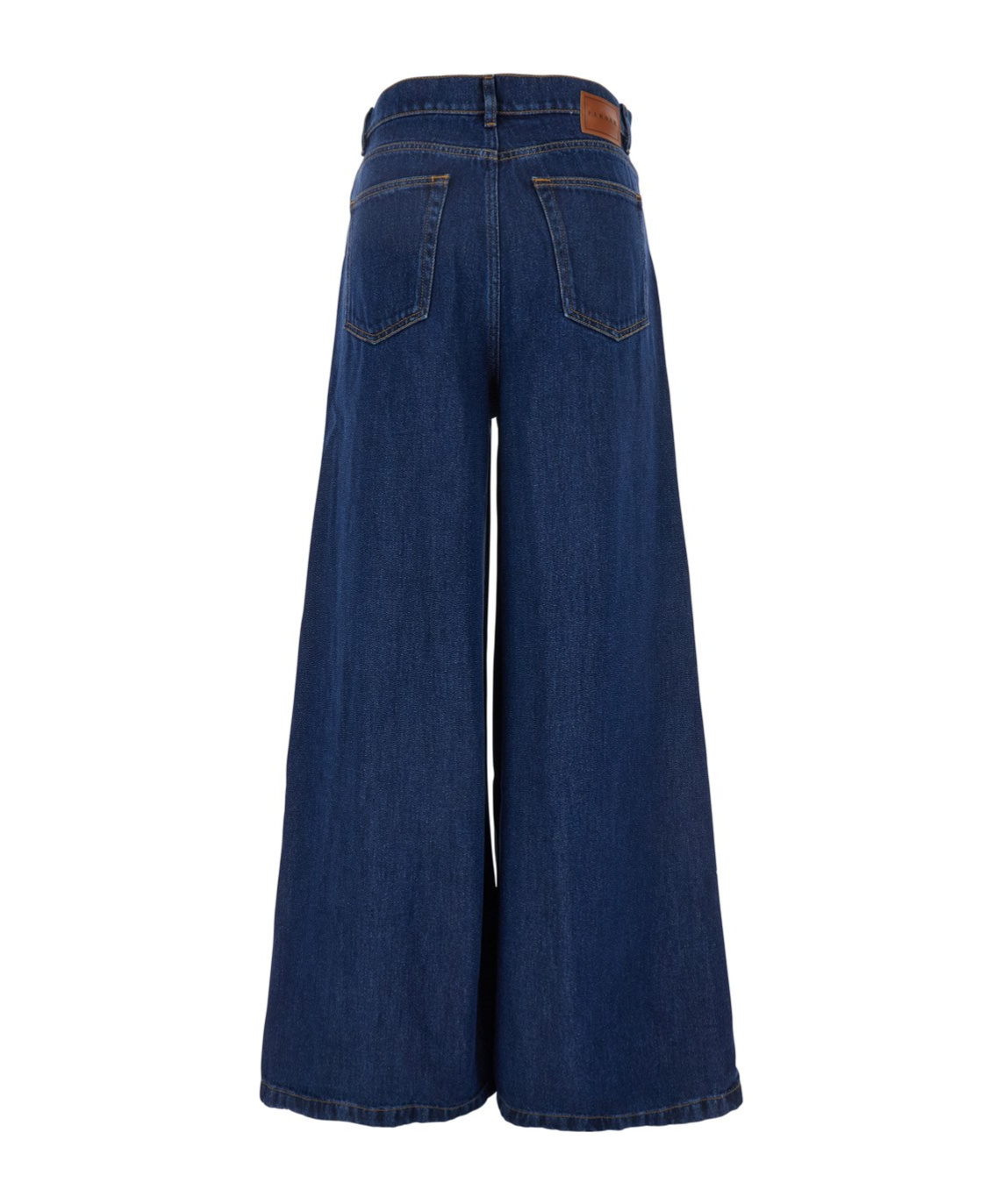P.a.r.o.s.h Blue Five Pocket Jeans With Logo Patch On The Back In Denim For Women In Blue