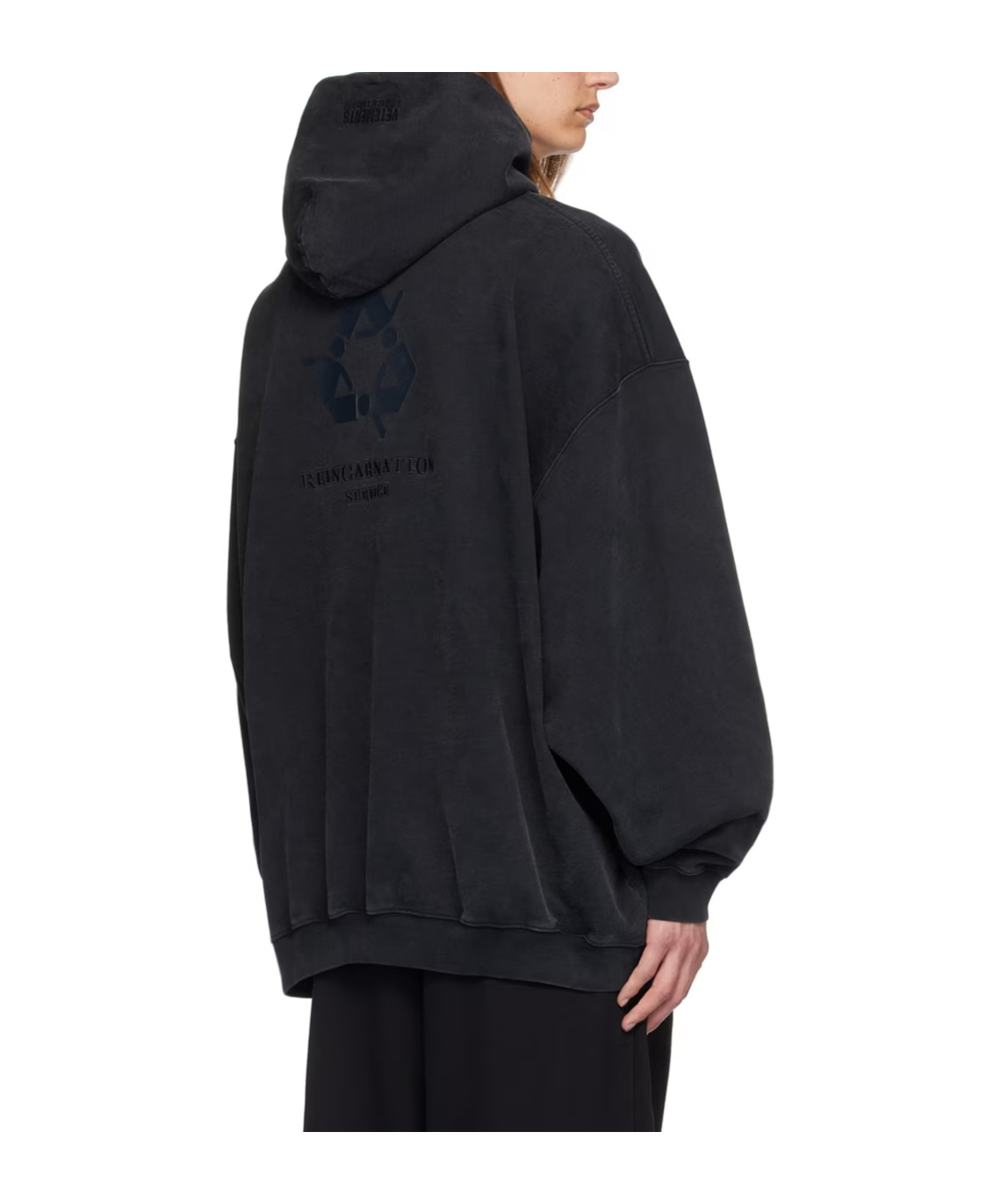 Vetements Drawstring Hood Hoodie In Black