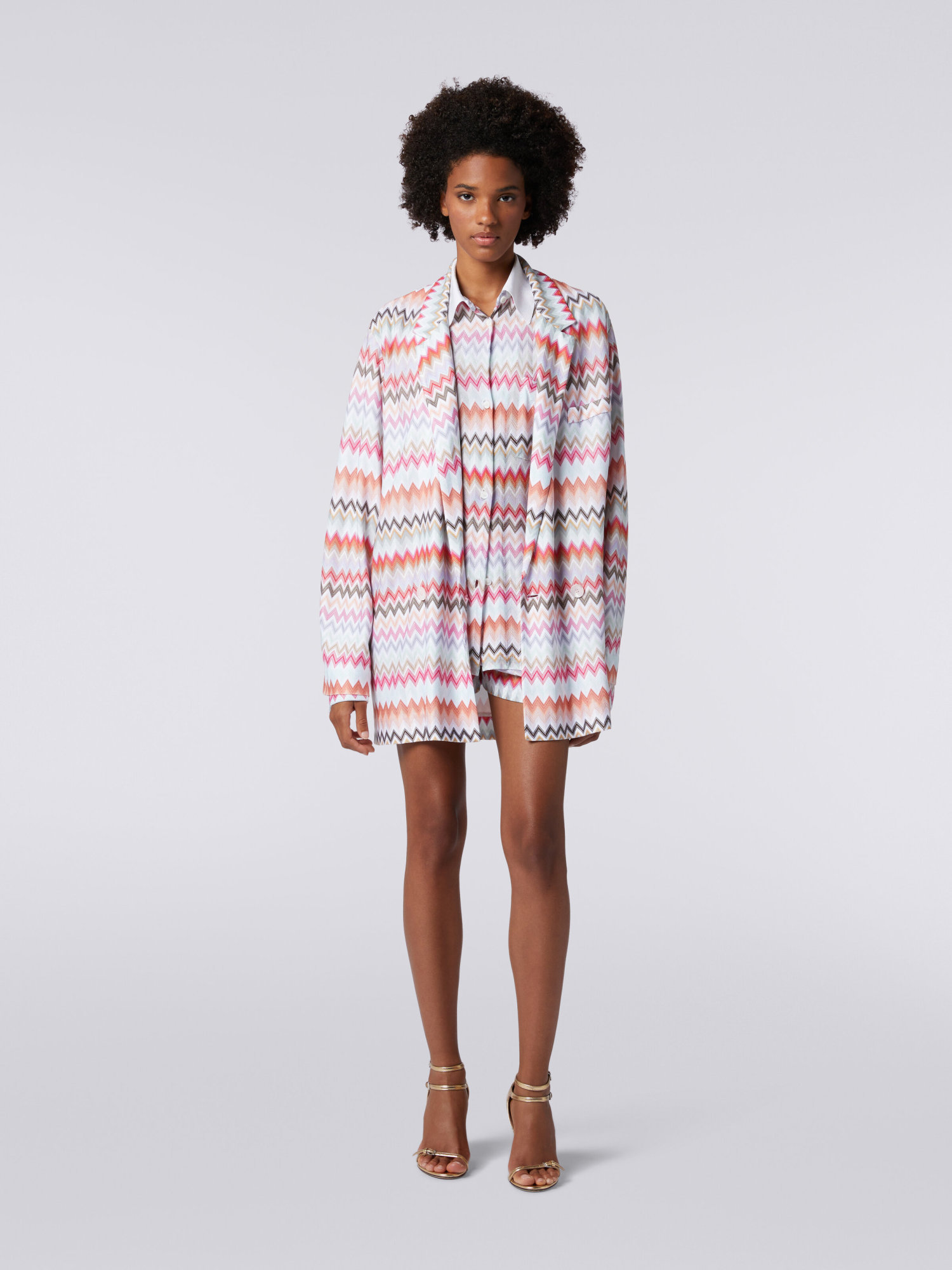 Missoni Zig Zag Cotton-blend Jacket In White