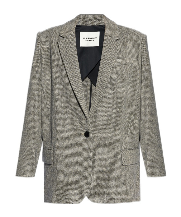 Isabel Marant Étoile Isabel Marant Etoile Embroidered Wool Blend Cikaito Blazer In Gray