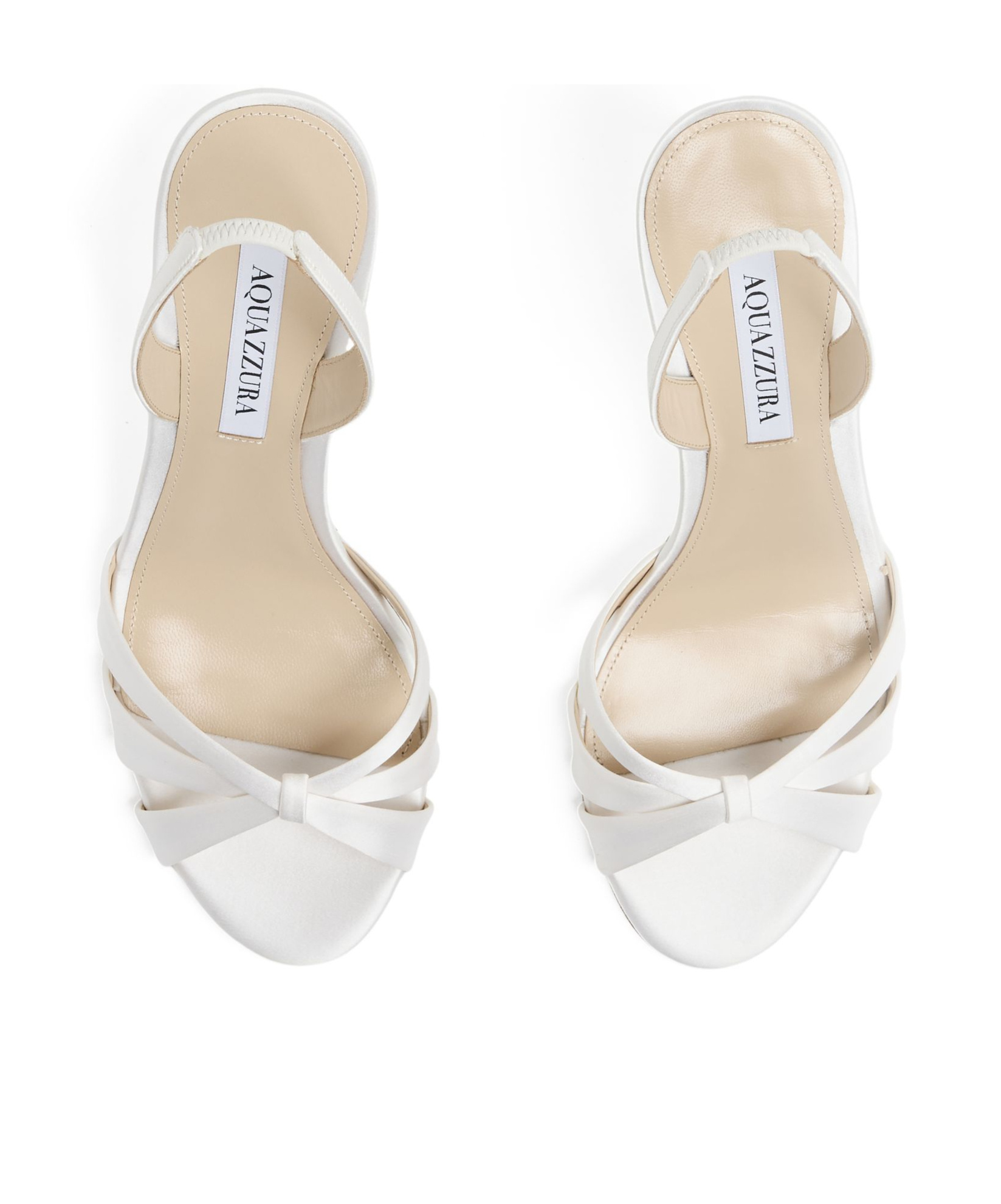 Aquazzura Round Toe High Heel Sandals In White