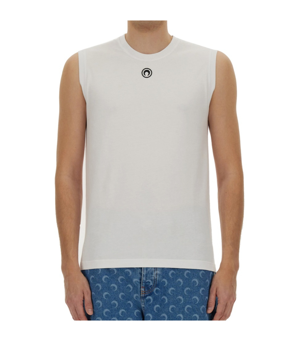 Marine Serre Organic Cotton Tank Top In White