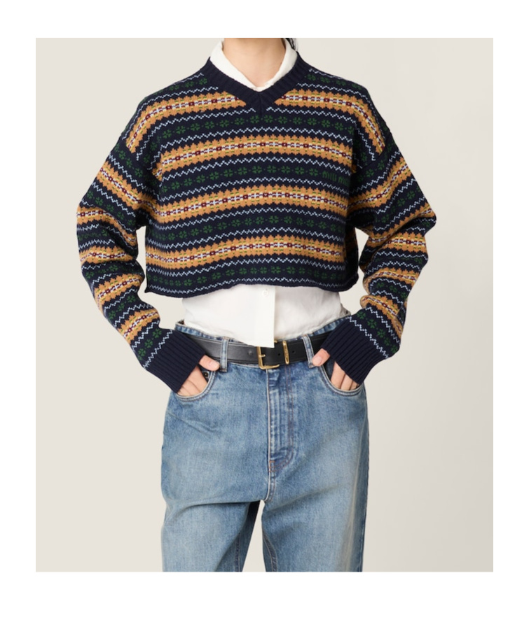 Miu Miu Wool V-neck Sweater In Blue