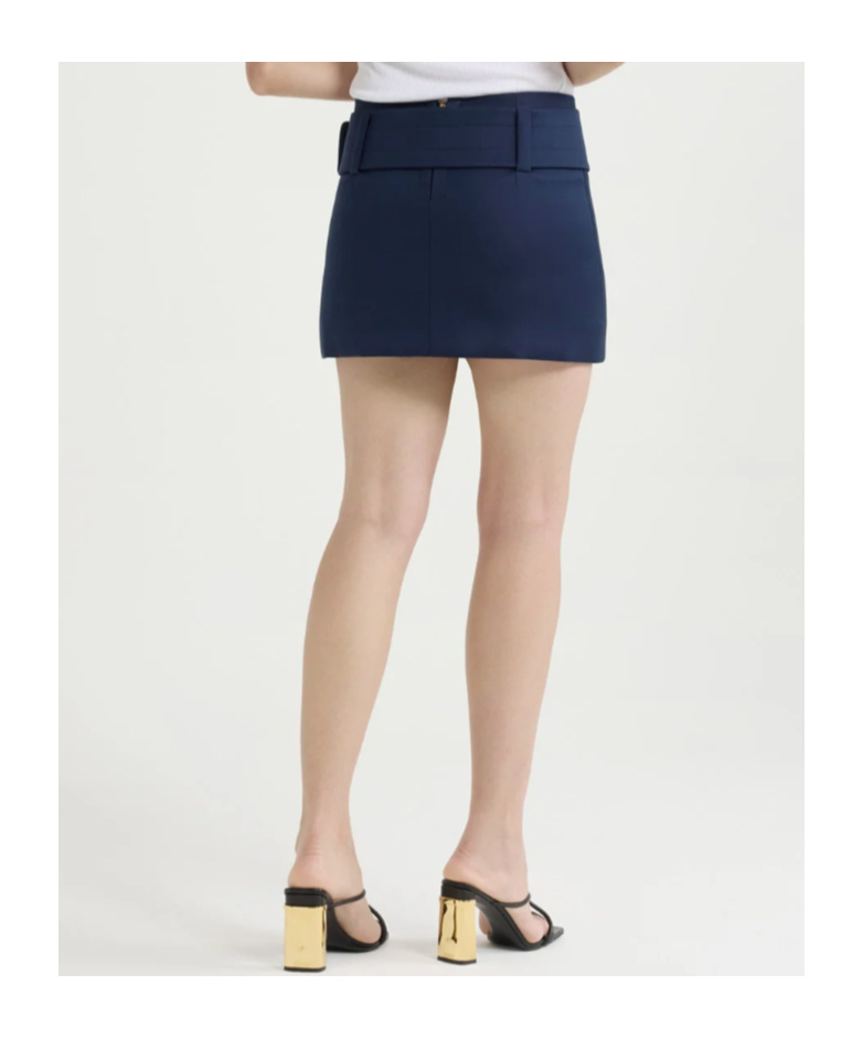 Patou Belted Organic-cotton Mini Skirt