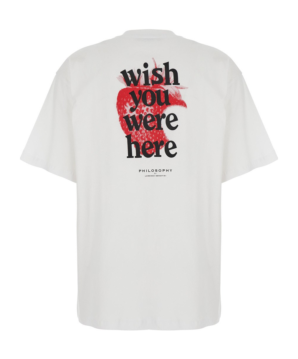 Philosophy Di Lorenzo Serafini White T-shirt With Maxi Logo Printed On The Back In Cotton Woman In White