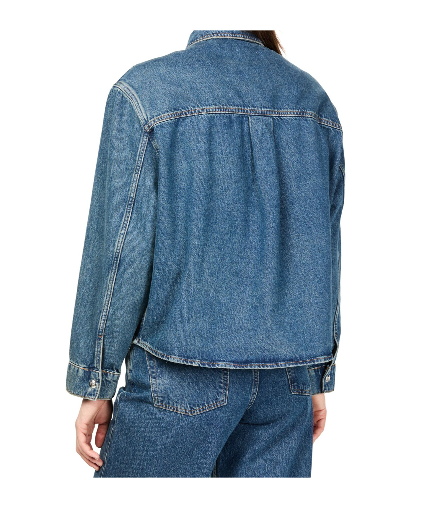 Shop Anine Bing Long Sleeve Denim Shirt In Blue