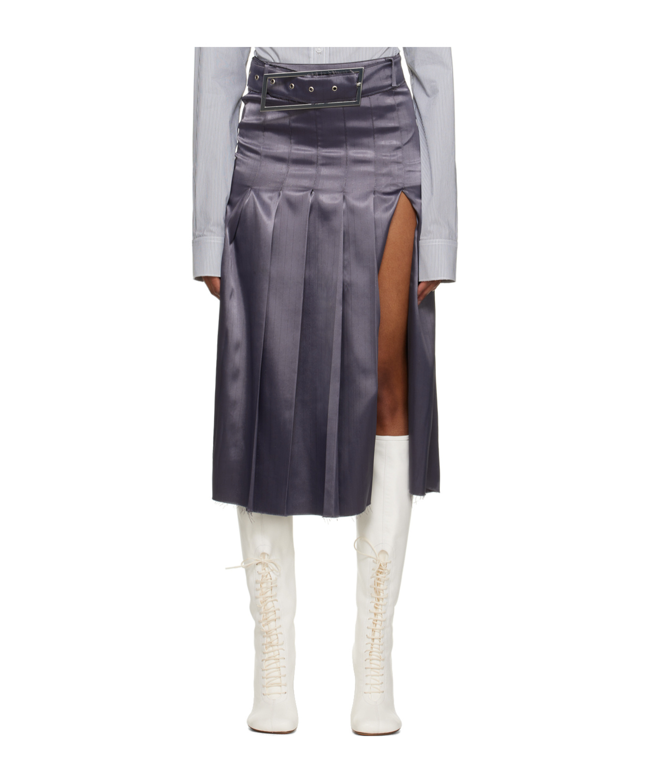 16arlington Ssense Exclusive Gray Nimue Midi Skirt In Gray