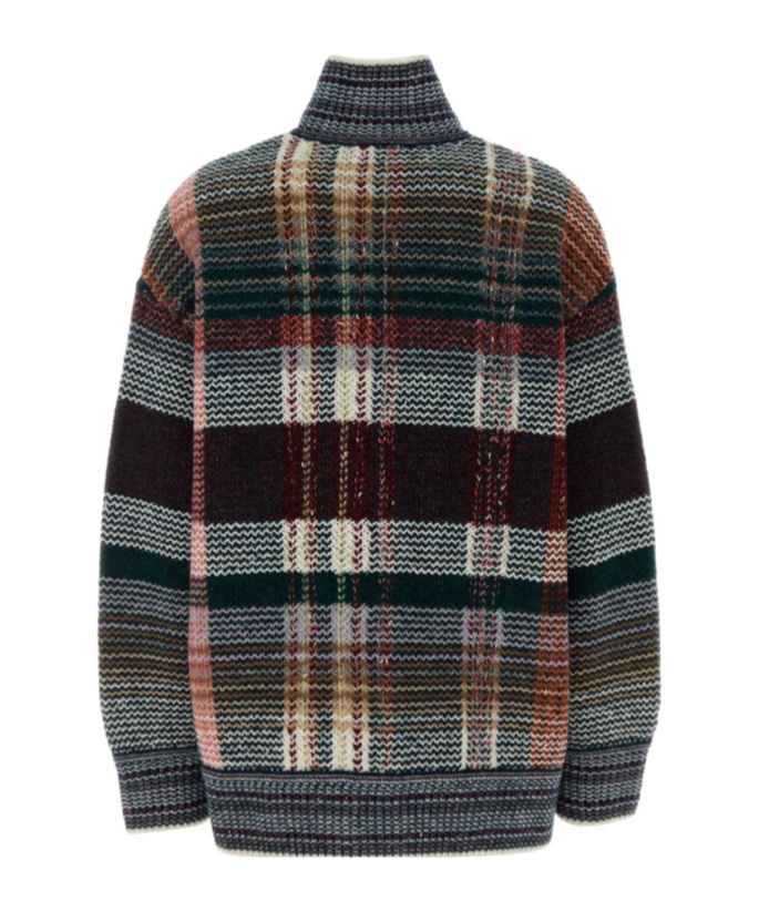 Missoni Embroidered Wool Blend Oversize Cardigan In Black