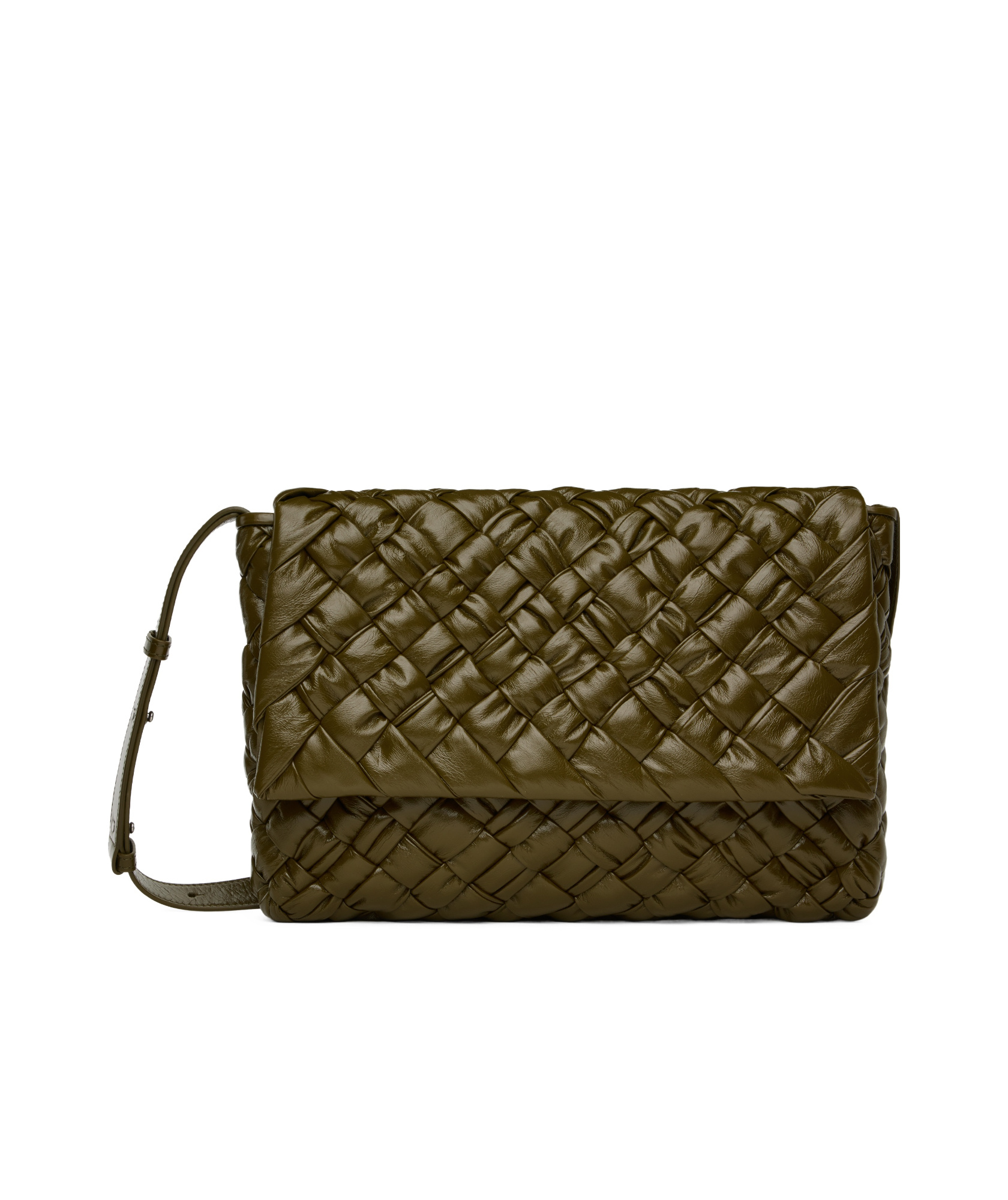 Bottega Veneta Rumple Logo Crossbody Bag In Brown